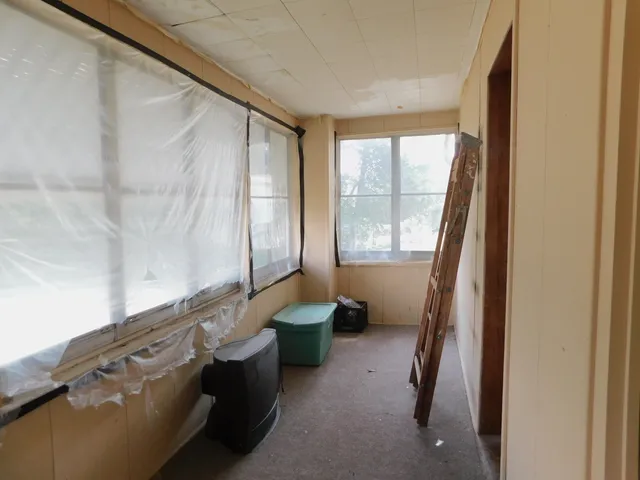 a view of a room with window