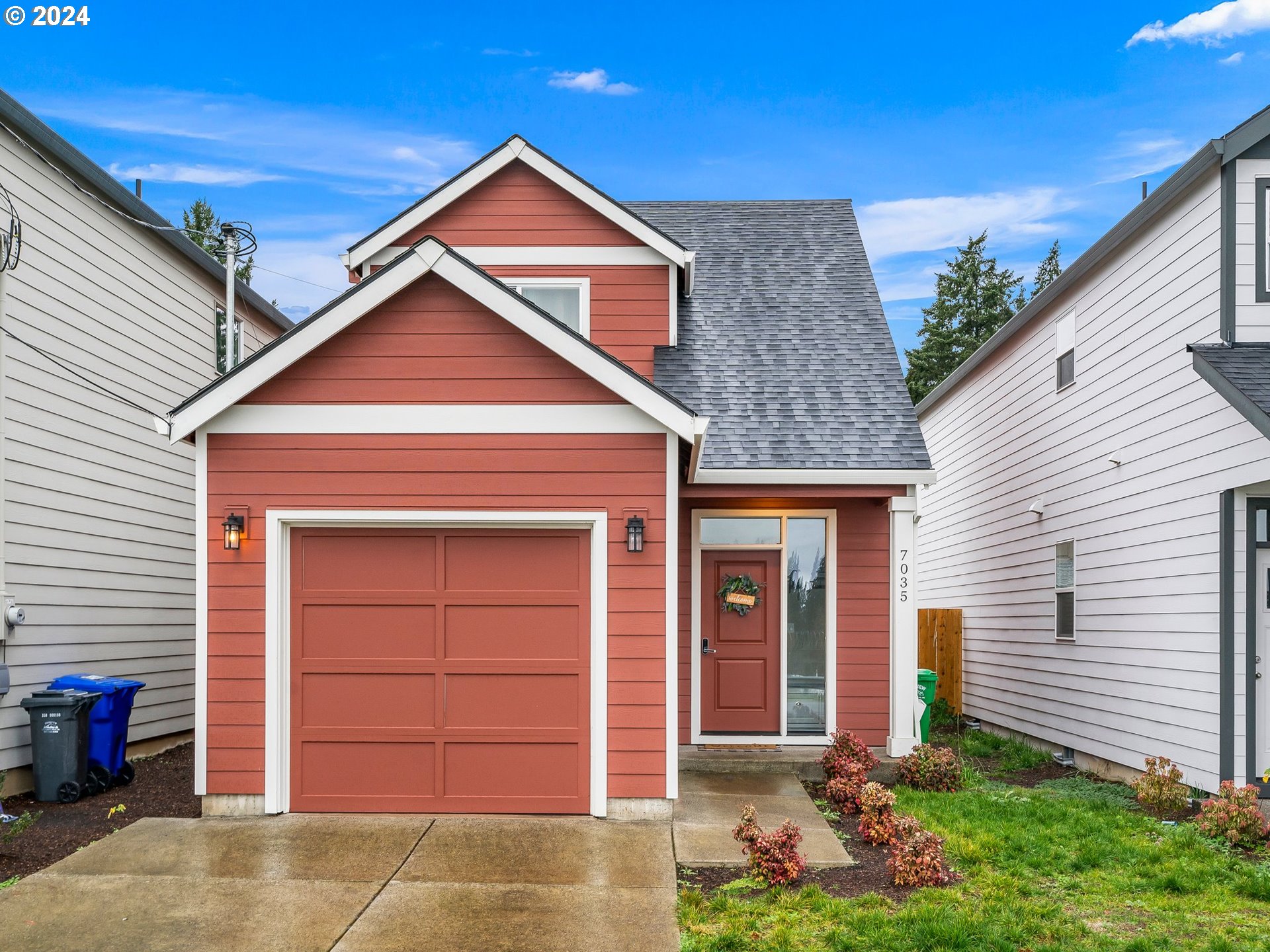 a front view of a house