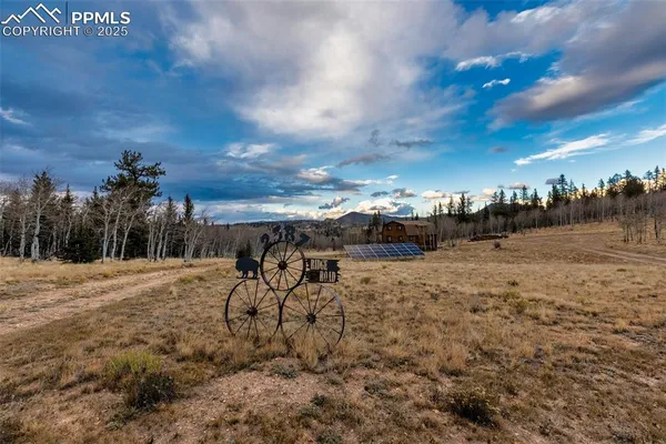 a view of a backyard of the house