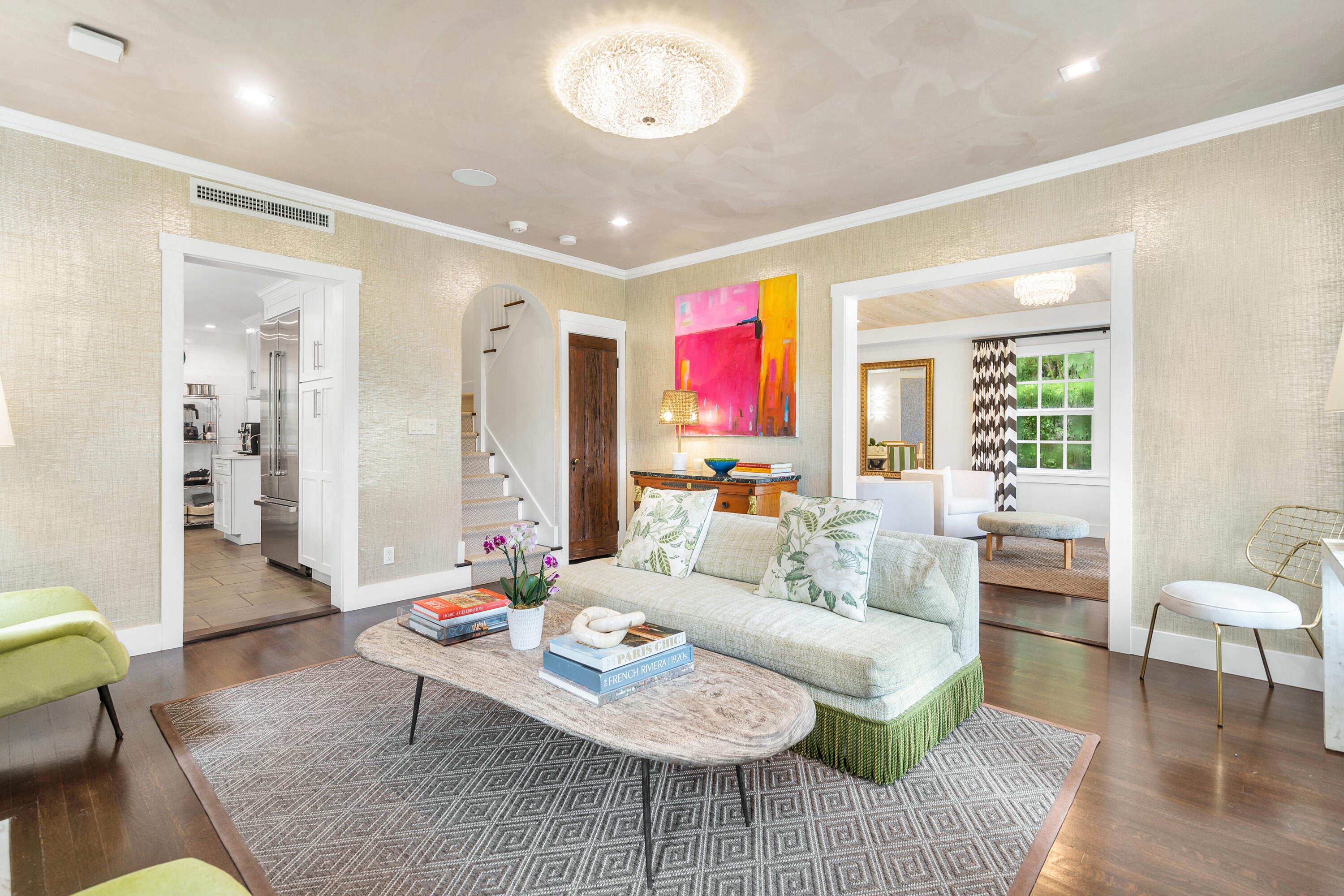 231 Sunset Road West Palm Beach, FL 33401 - Photo 3 of 22 Living room w/ fireplace