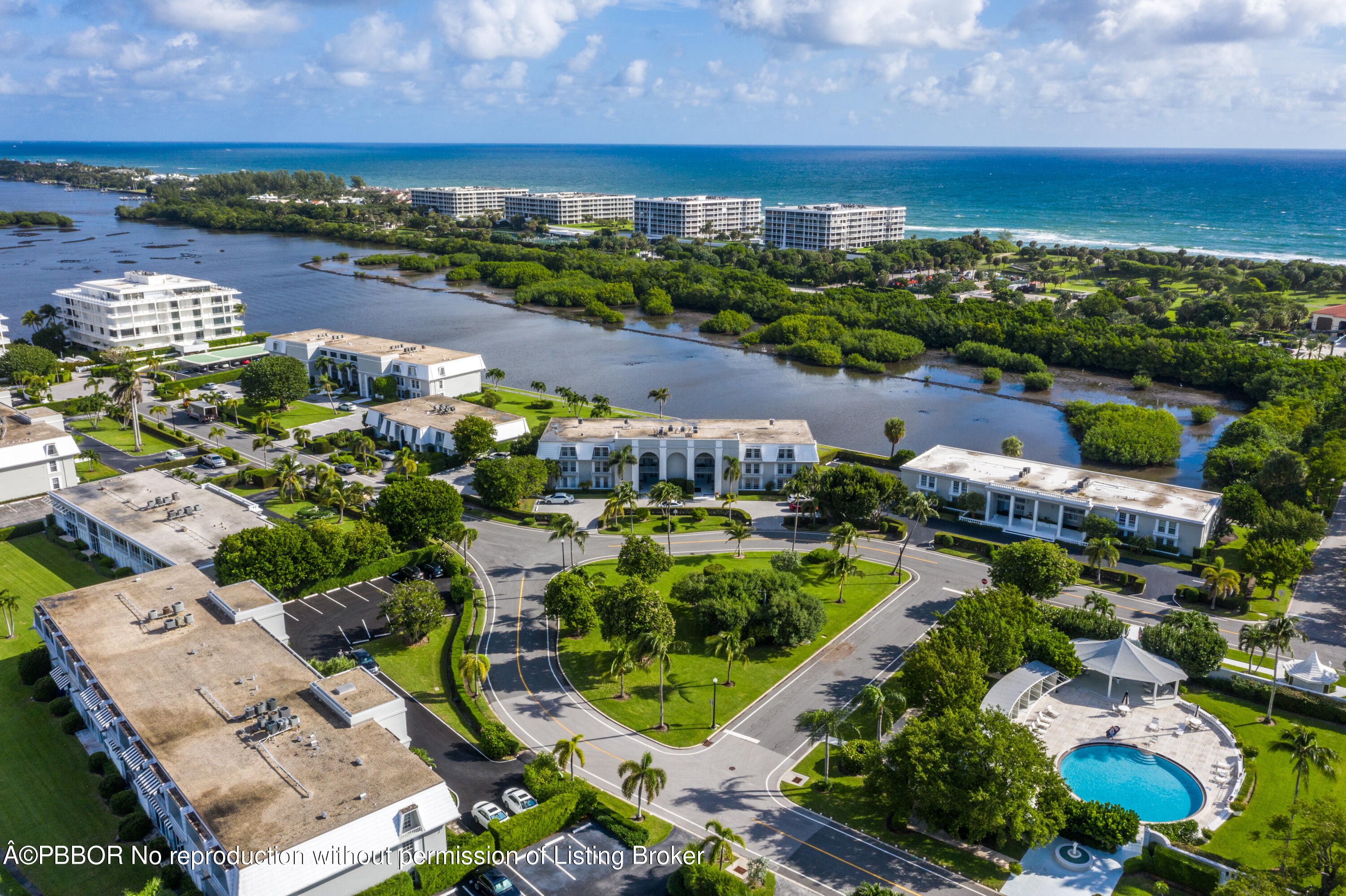 2180 Ibis Isle Road, Unit 5 Palm Beach, FL 33480 - Photo 37 of 39 an aerial view of a house with a lake view