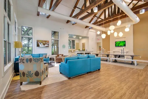 a view of a garden from a balcony