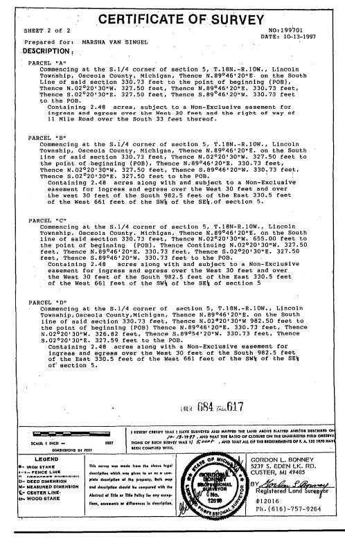22440 11 Mile Road Reed City, MI 49677 - Photo 15 of 16 11 Survey page 2