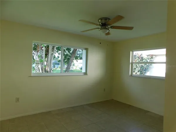 an empty room with a window