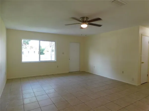 an empty room with a window