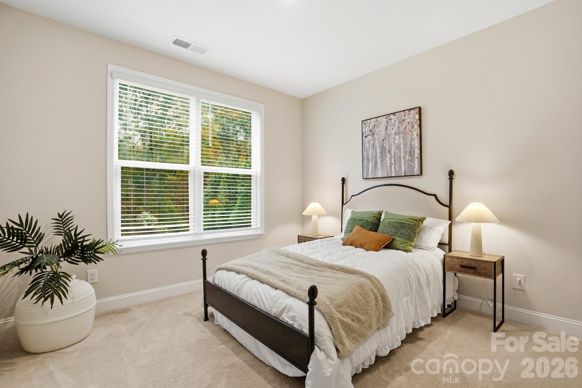 4044 Brandywine Terrace Lancaster, SC 29720 - Photo 28 of 48 a bedroom with bed and a potted plant