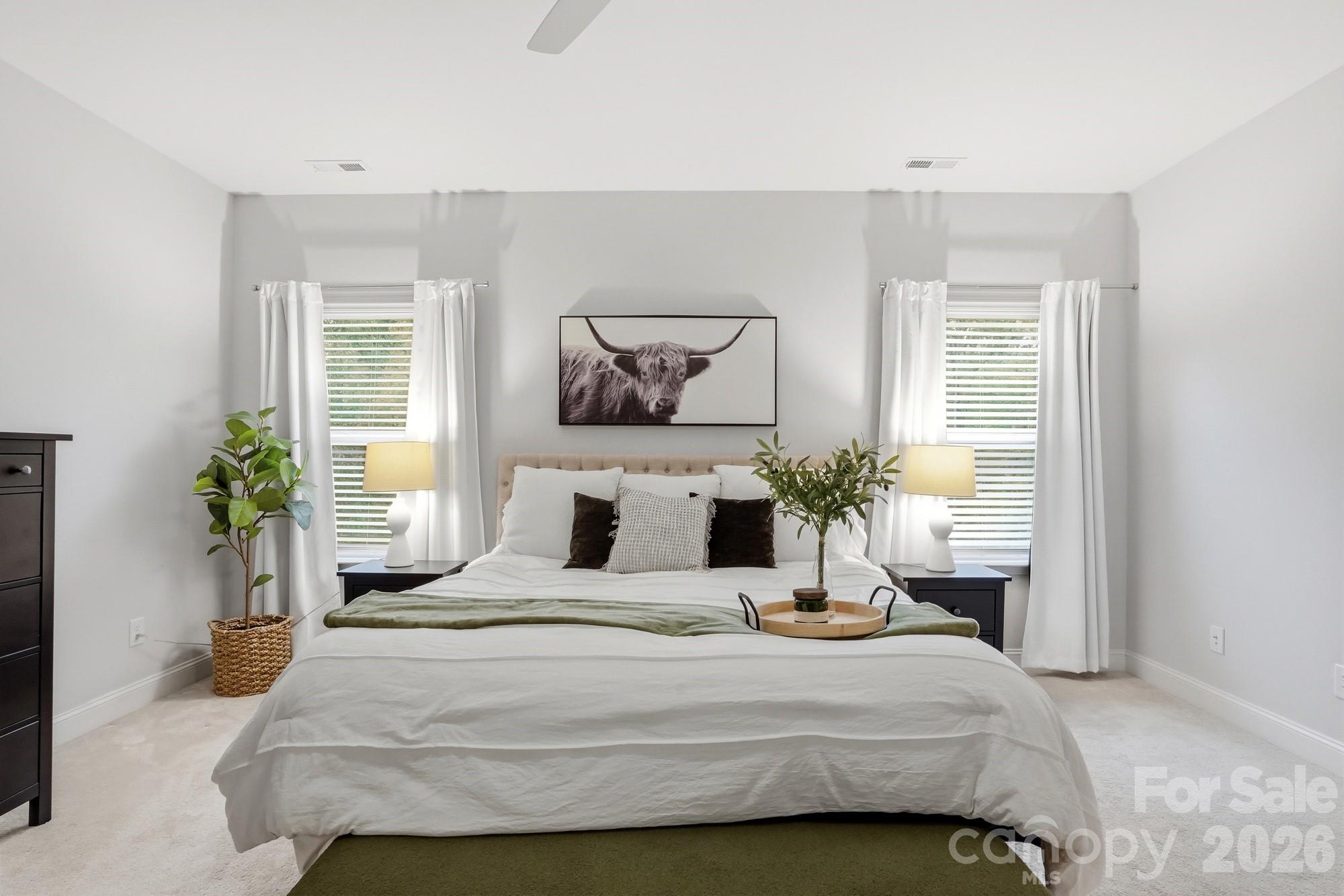 4044 Brandywine Terrace Lancaster, SC 29720 - Photo 35 of 48 a bedroom with a bed and a potted plant