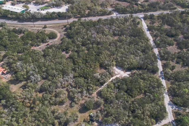 a view of a forest with a yard