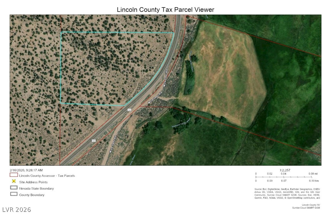322 (9.86 Ac) Pioche, NV 89043 - Photo 8 of 9 Aerial view of property's location featuring property boundaries highlighted