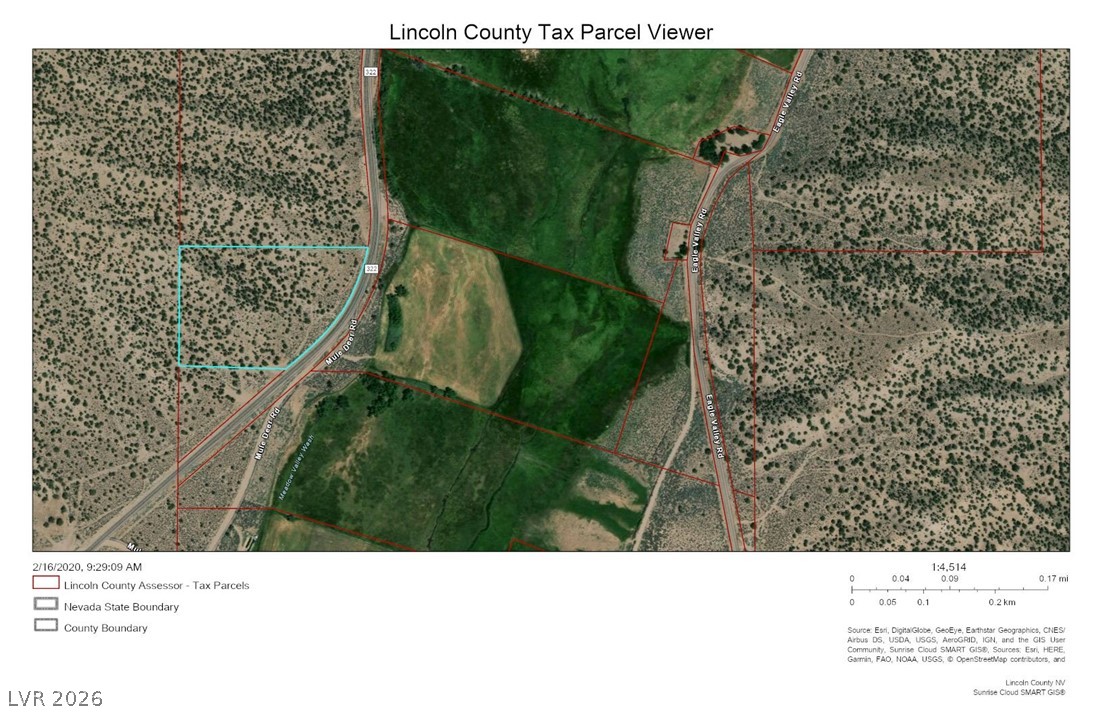 322 (9.86 Ac) Pioche, NV 89043 - Photo 9 of 9 Aerial map of property and surrounding area featuring property boundaries highlighted