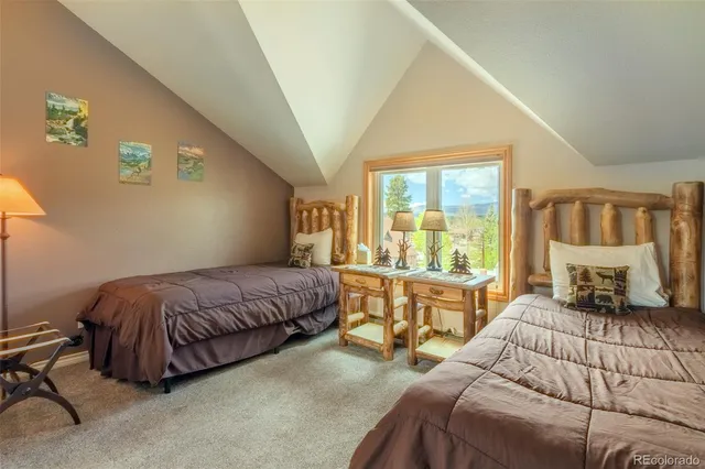 an aerial view of a house roof deck