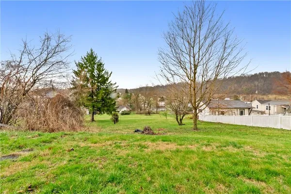 a view of grassy field with trees
