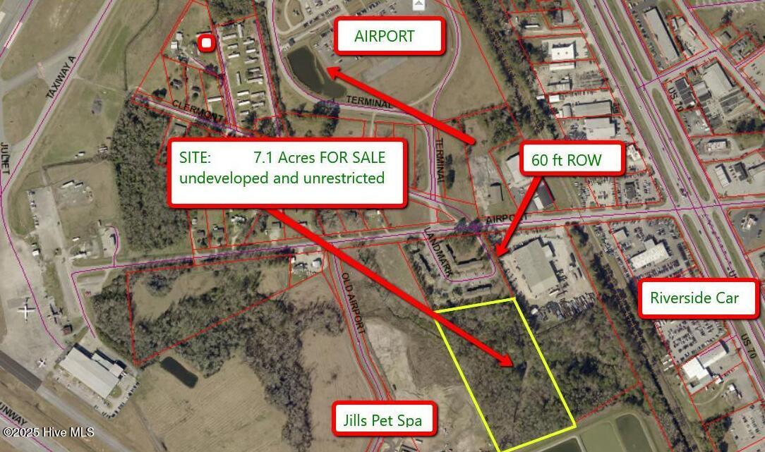 709 Airport Road New Bern, NC 28562 - Photo 1 of 3 Labeled Aerial