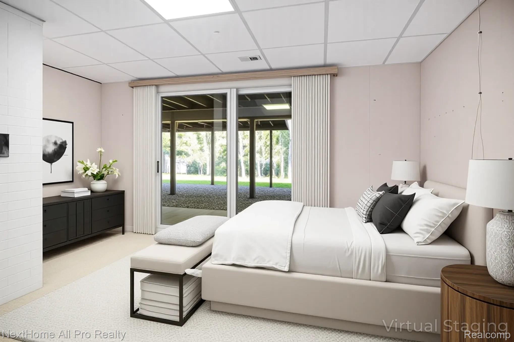 7195 Curtis Road Northville, MI 48168 - Photo 17 of 70 Lower Level 5th Bedroom virtually staged with furniture.
