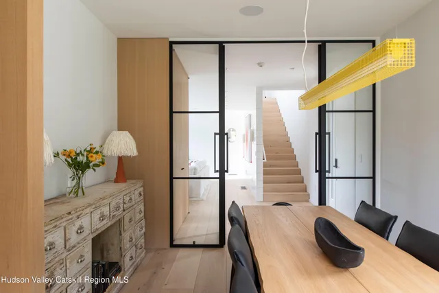 a view of a room with a potted plant