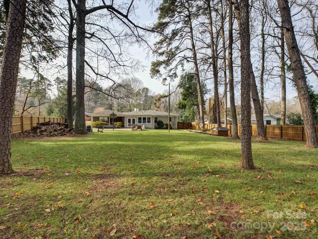 a view of yard with trees