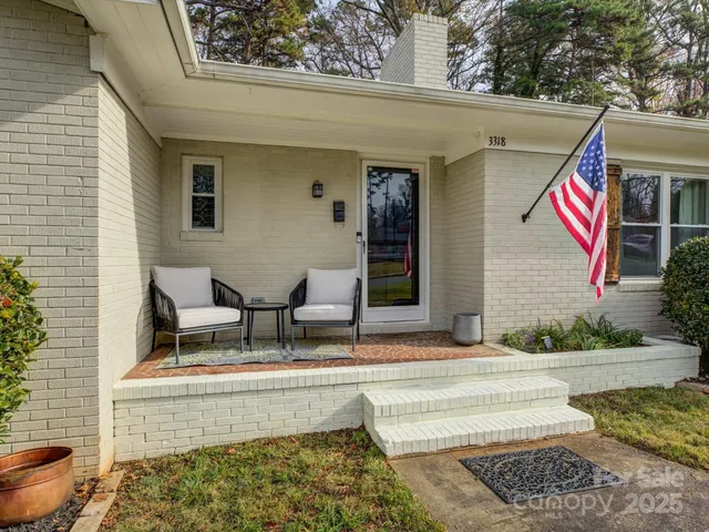 a building outdoor space with patio furniture