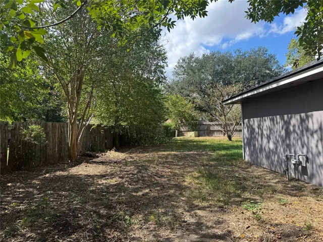 a view of backyard with green space