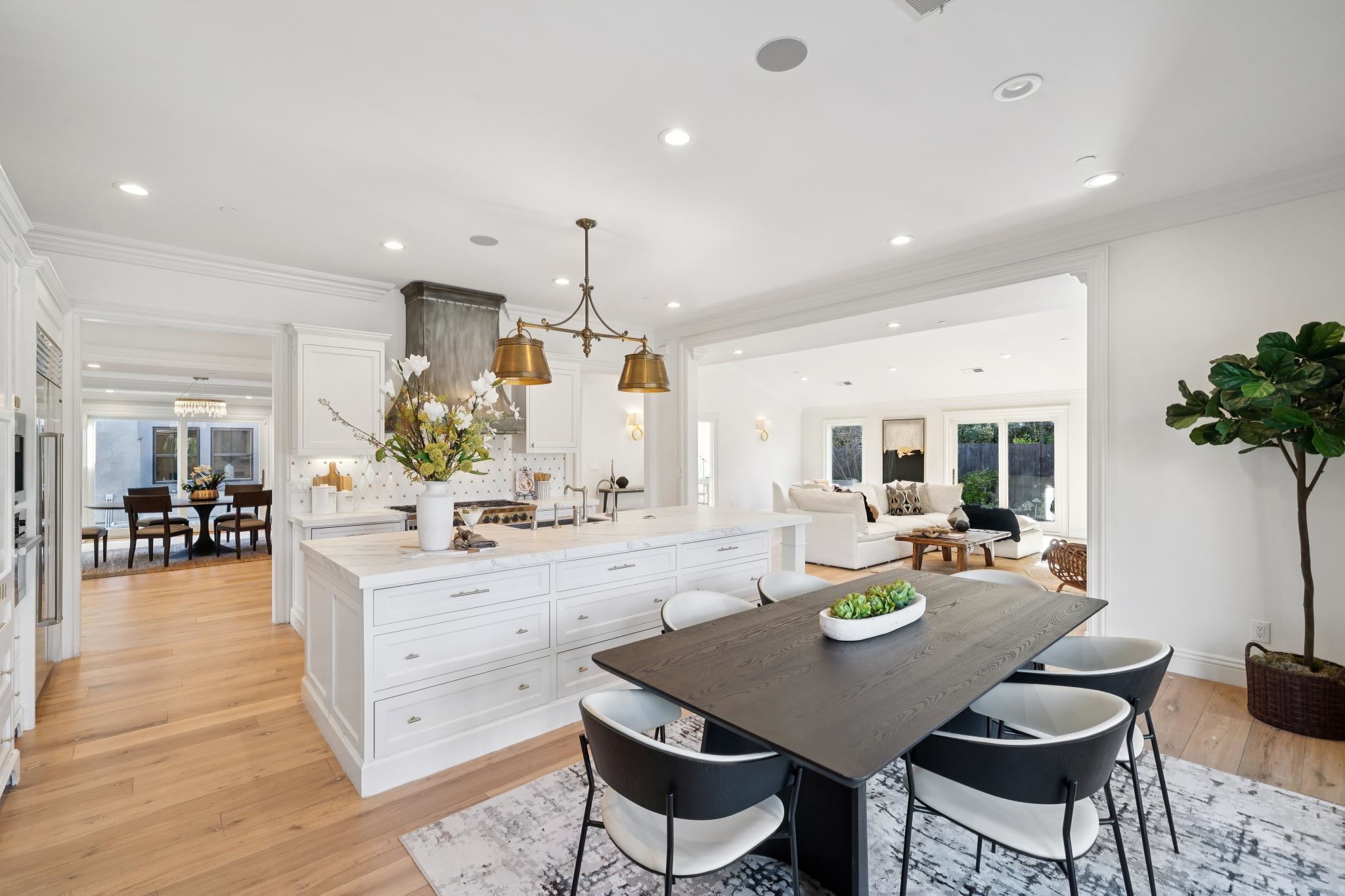 3957 Rancho Road Lafayette, CA 94549 - Photo 16 of 60 Dining room featuring crown molding, light wood-type flooring, healthy amount of natural light, and recessed lighting