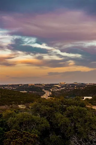 a view of city and mountain