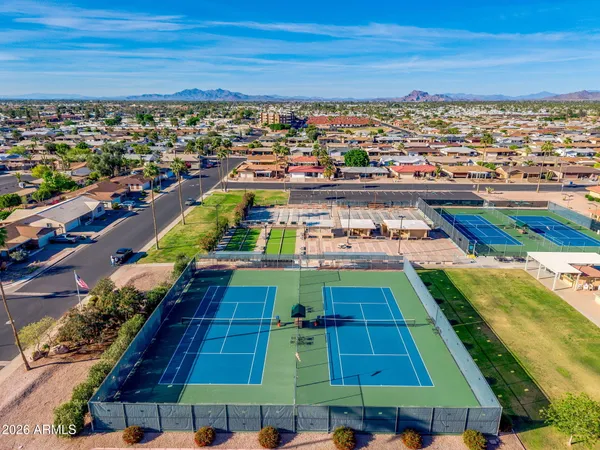 an aerial view of a city