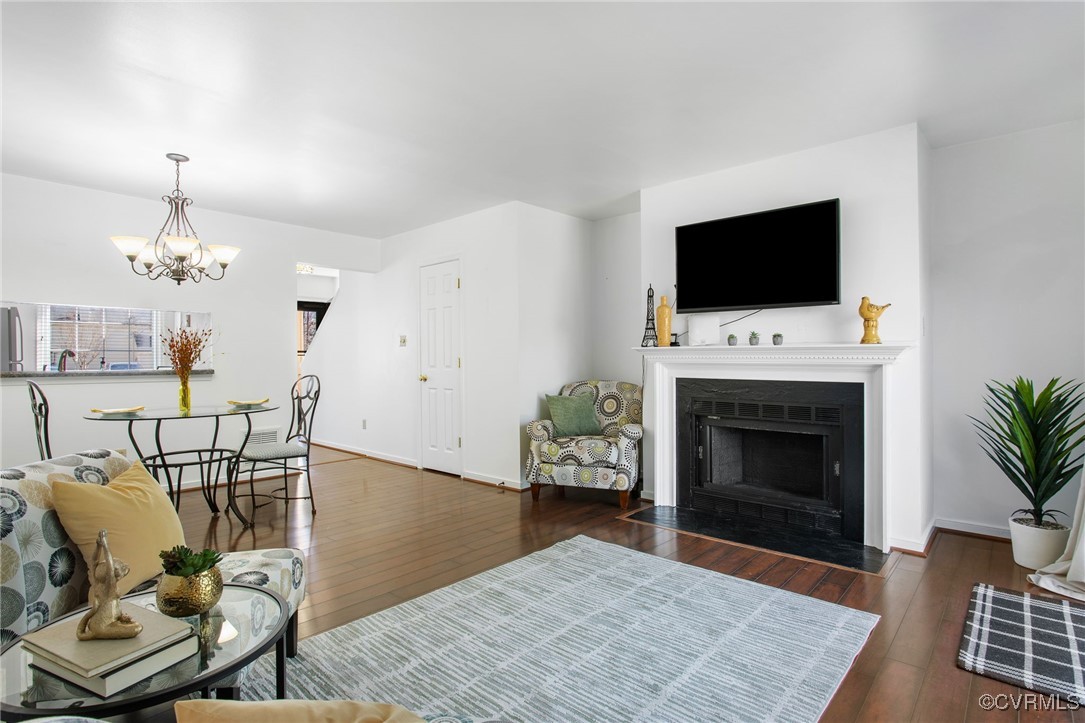 9616 Tree Line Terrace Chesterfield, VA 23832 - Photo 5 of 25 Open concept + cozy fireplace. TV conveys.