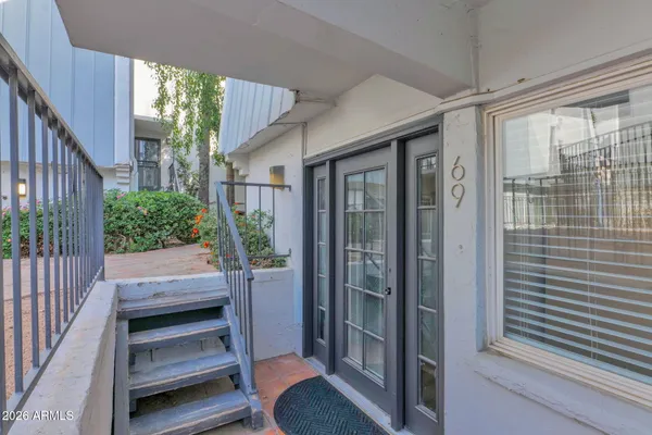 a view of front door and porch