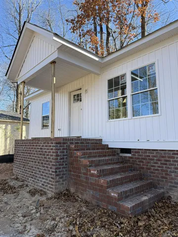 a front view of a house with a window