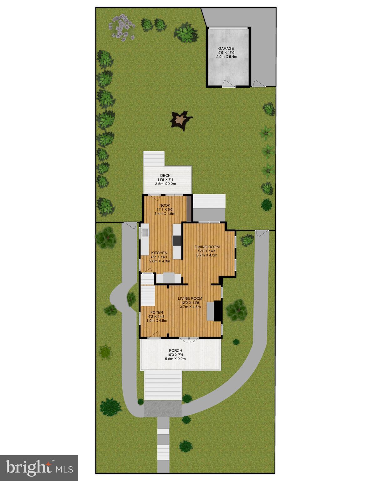 3414 Rodman Street Northwest Washington, DC 20008 - Photo 64 of 64 Main Level Floor Plan with Exterior