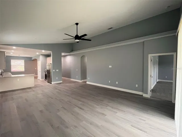 a view of an empty room and window