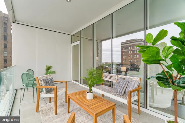 a view of a city from a balcony