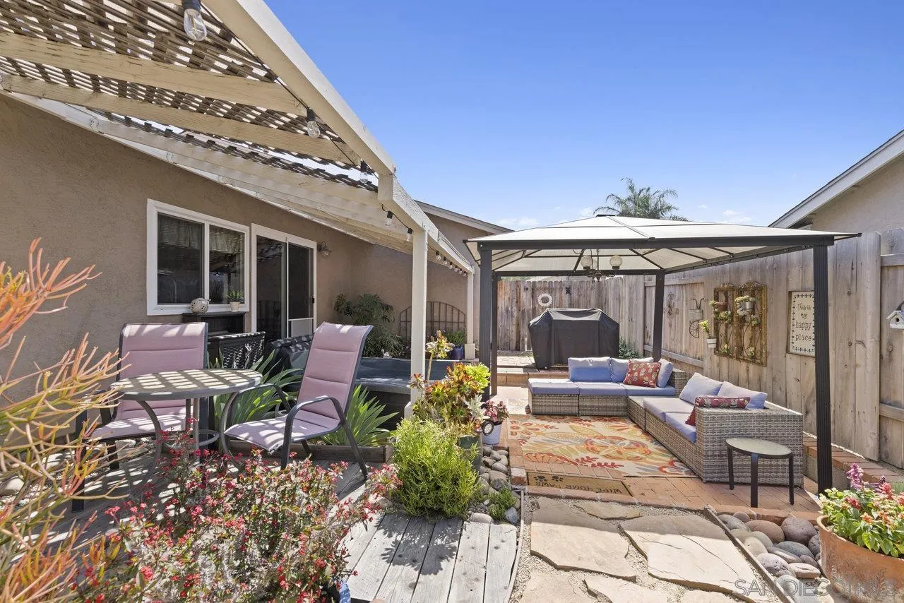 13344 Racquet Court Poway, CA 92064 - Photo 24 of 29 a view of a patio with couches table and chairs and potted plants
