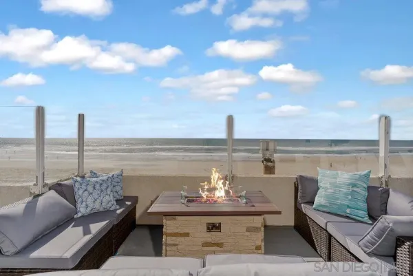 a view of a terrace with couches