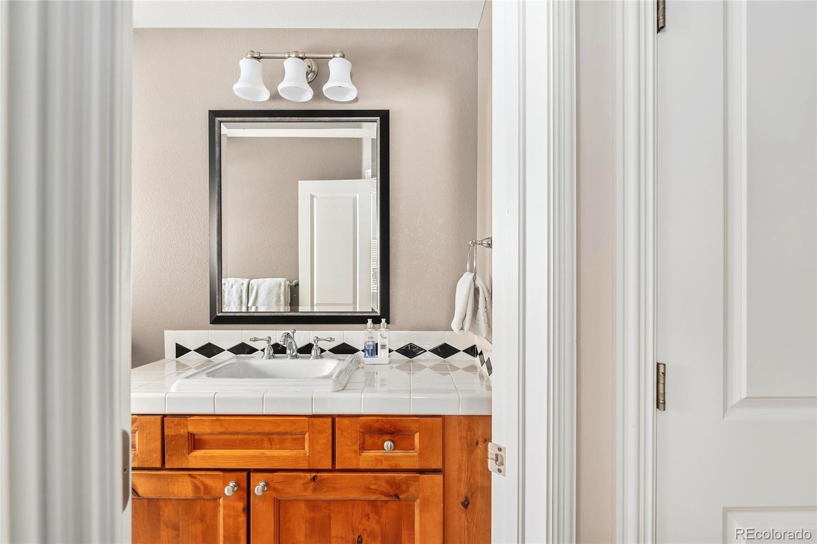 747 South Emerson Street Denver, CO 80209 - Photo 25 of 48 a bathroom with a sink and a mirror