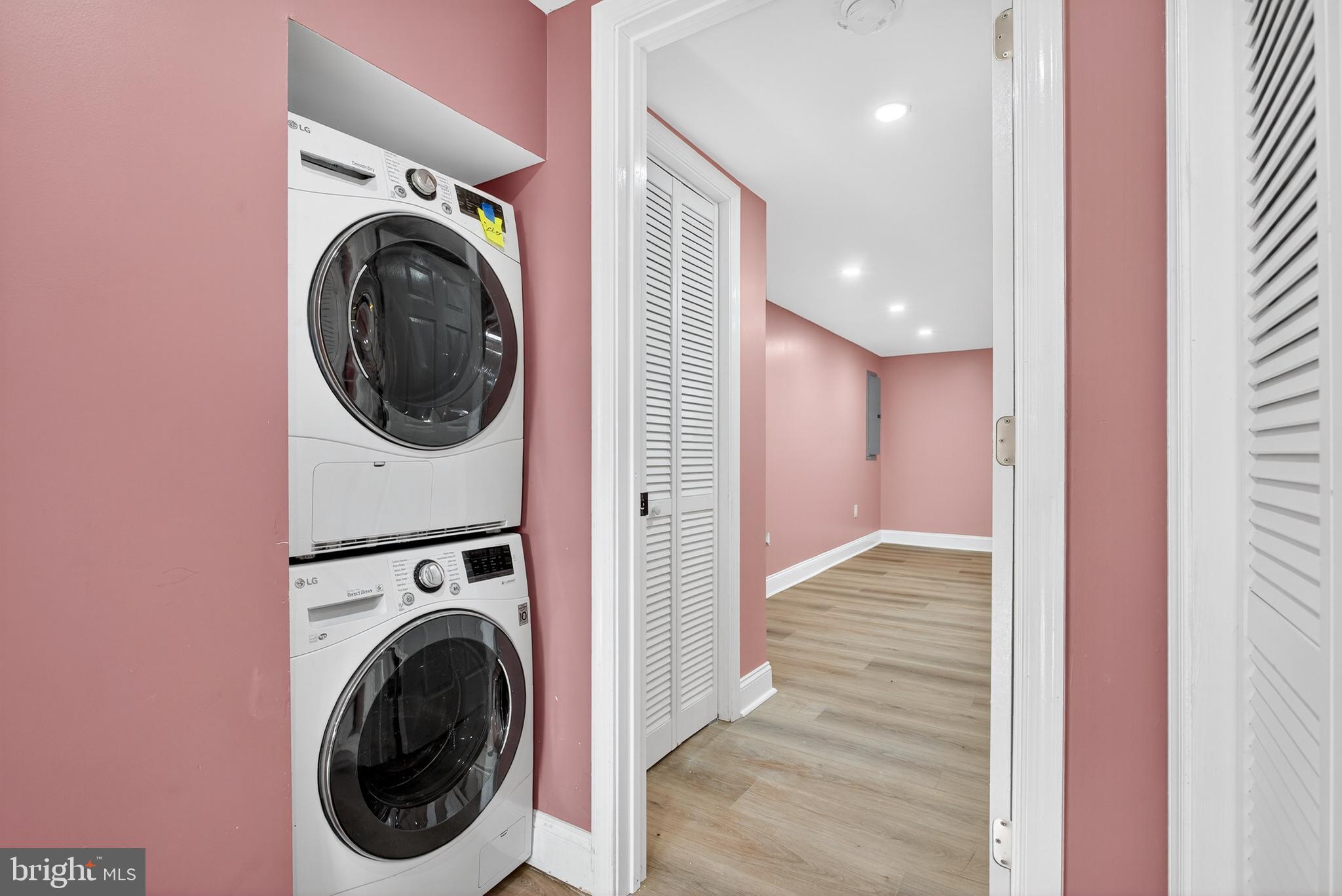 5421 Kingsessing Avenue Philadelphia, PA 19143 - Photo 32 of 39 a view of a hallway with washer and dryer