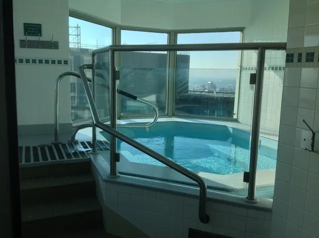 a bathroom with shower