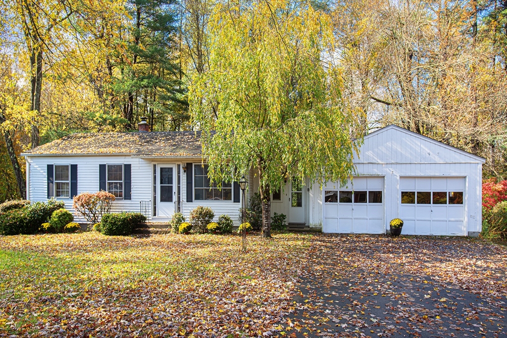 a view of a yard in front of a house