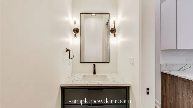 a view of hallway with sink