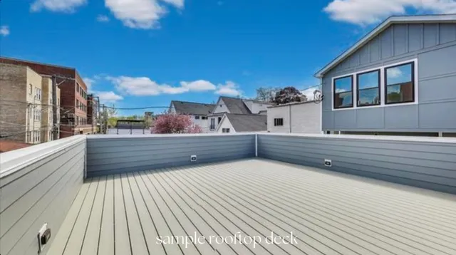 a view of balcony with furniture