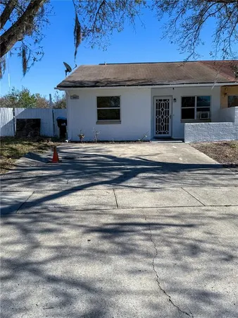 a view of a house with a space