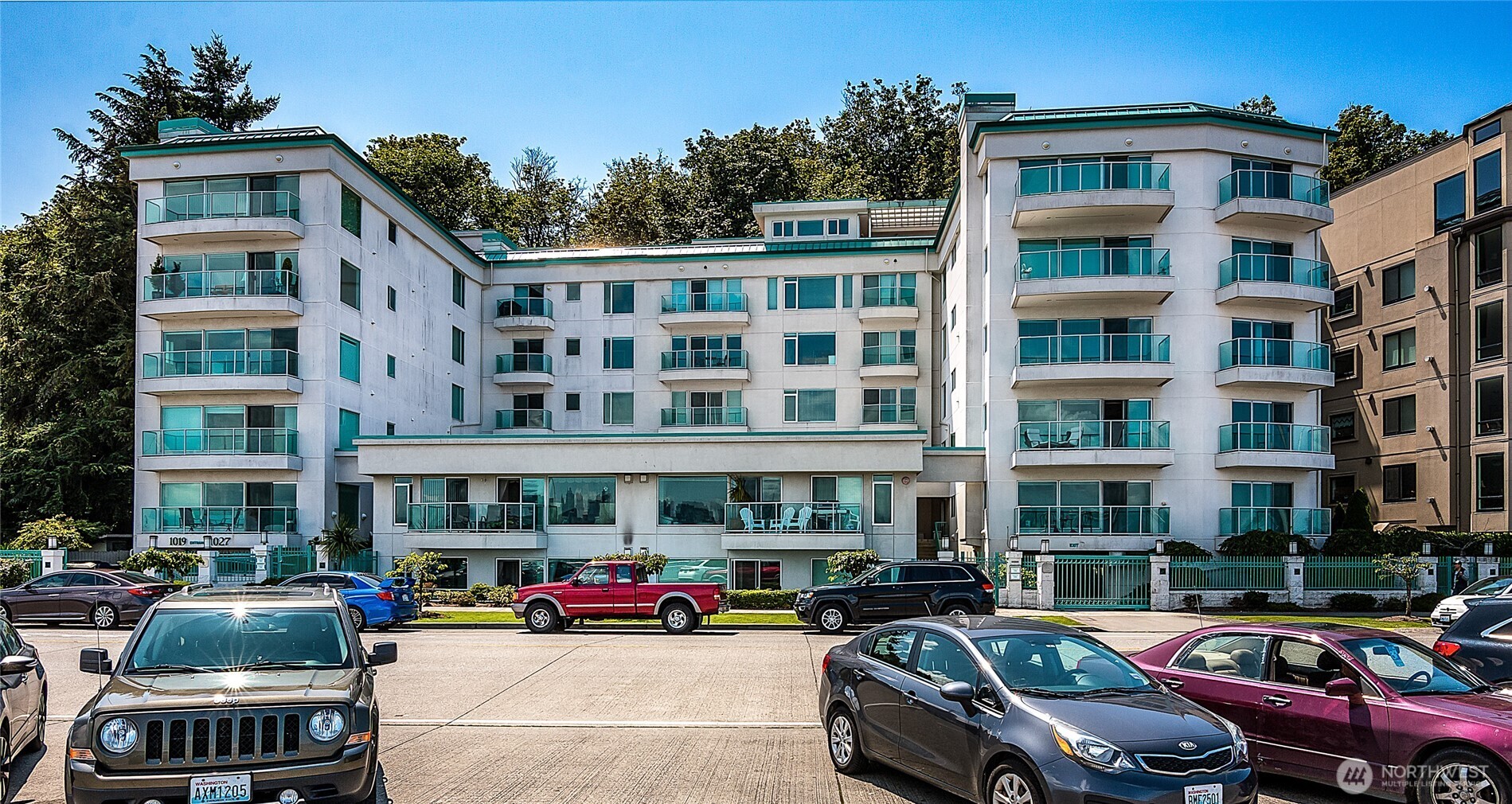 a cars parked in front of a building