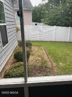 a view of a back yard from a window