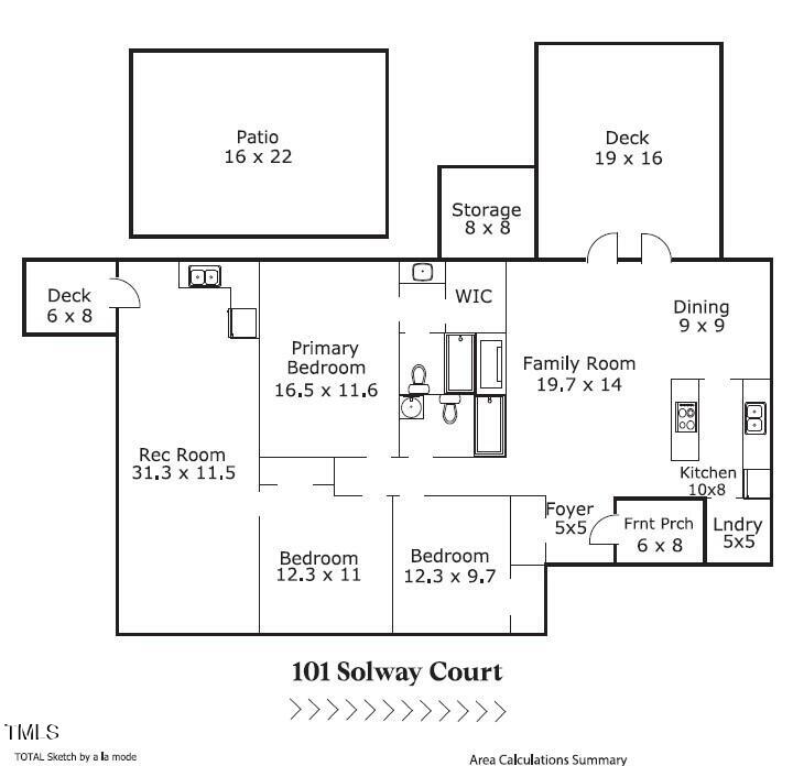 101 Solway Court Cary, NC 27511 - Photo 61 of 61 Sketch Pic for MLS