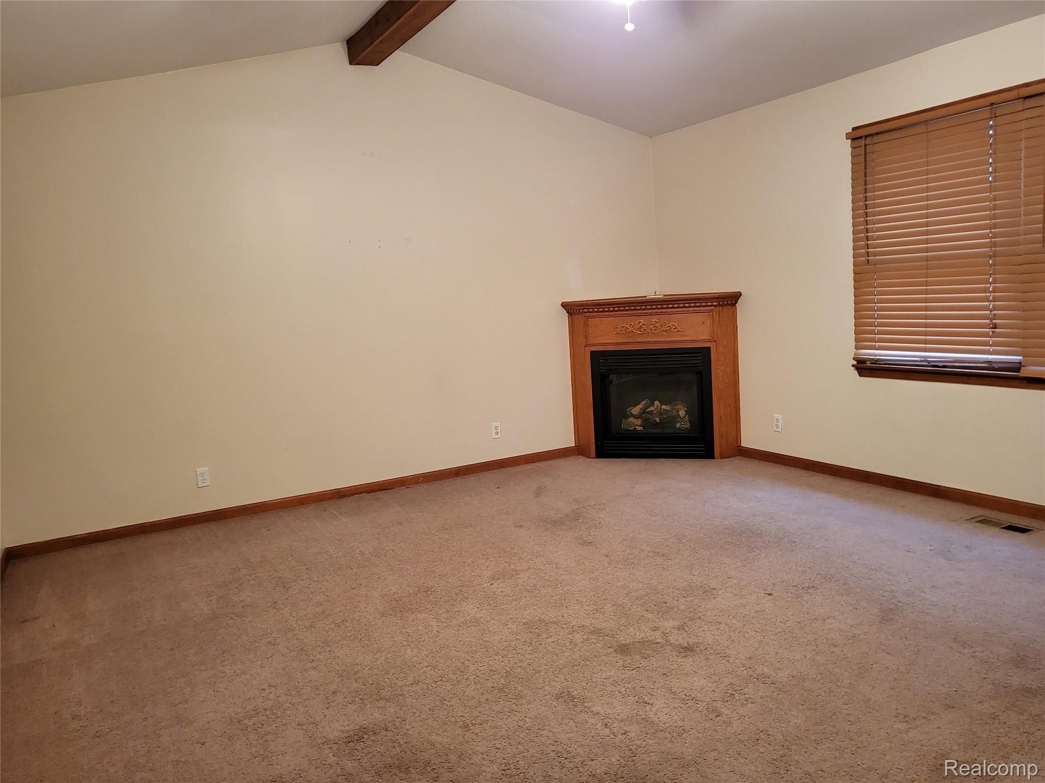 Vaulted ceiling in living room