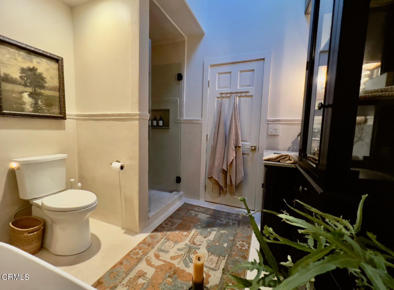 2460 Valley Meadow Drive Oak View, CA 93022 - Photo 32 of 49 a bathroom with a toilet and a shower