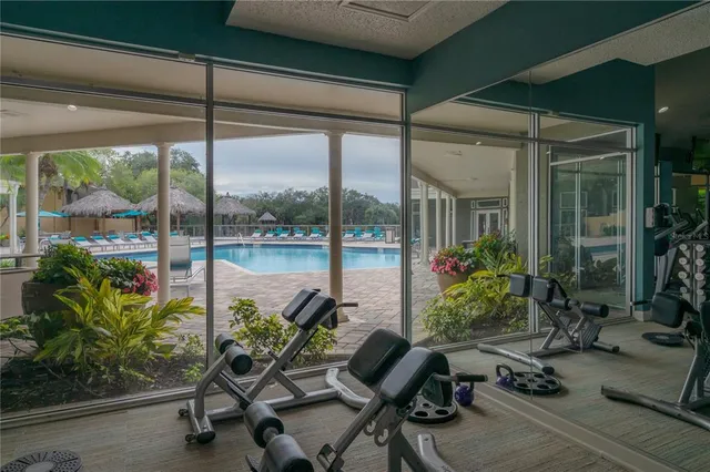 a picture of a bench in a white building
