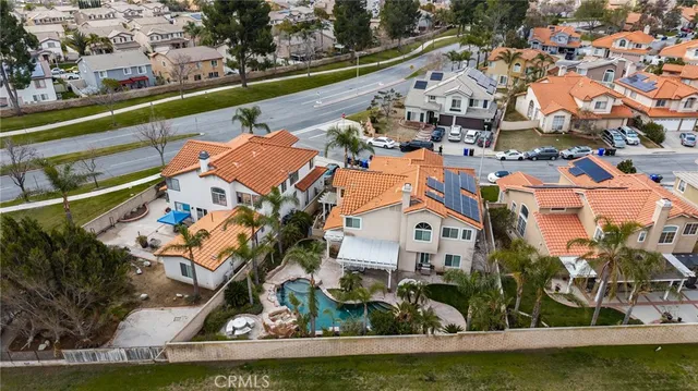 an aerial view of a house