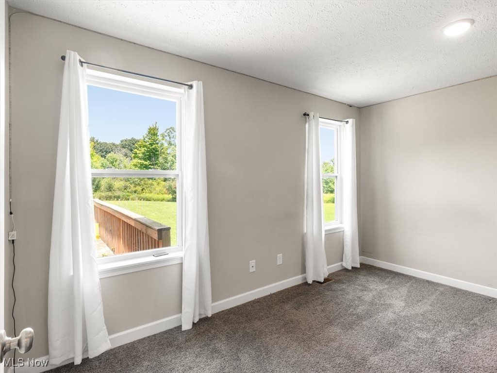 5525 White Road Geneva, OH 44041 - Photo 22 of 28 Carpeted spare room featuring a textured ceiling