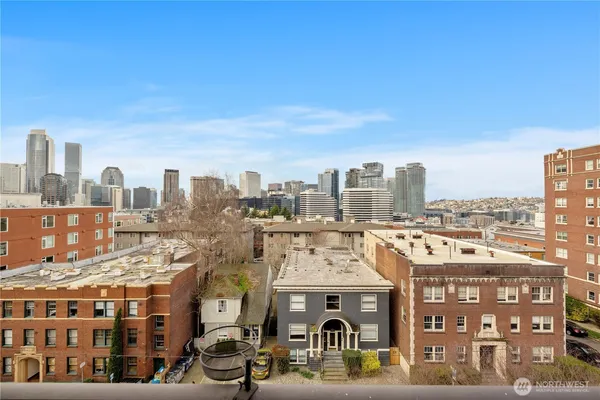 a view of a city that has tall building