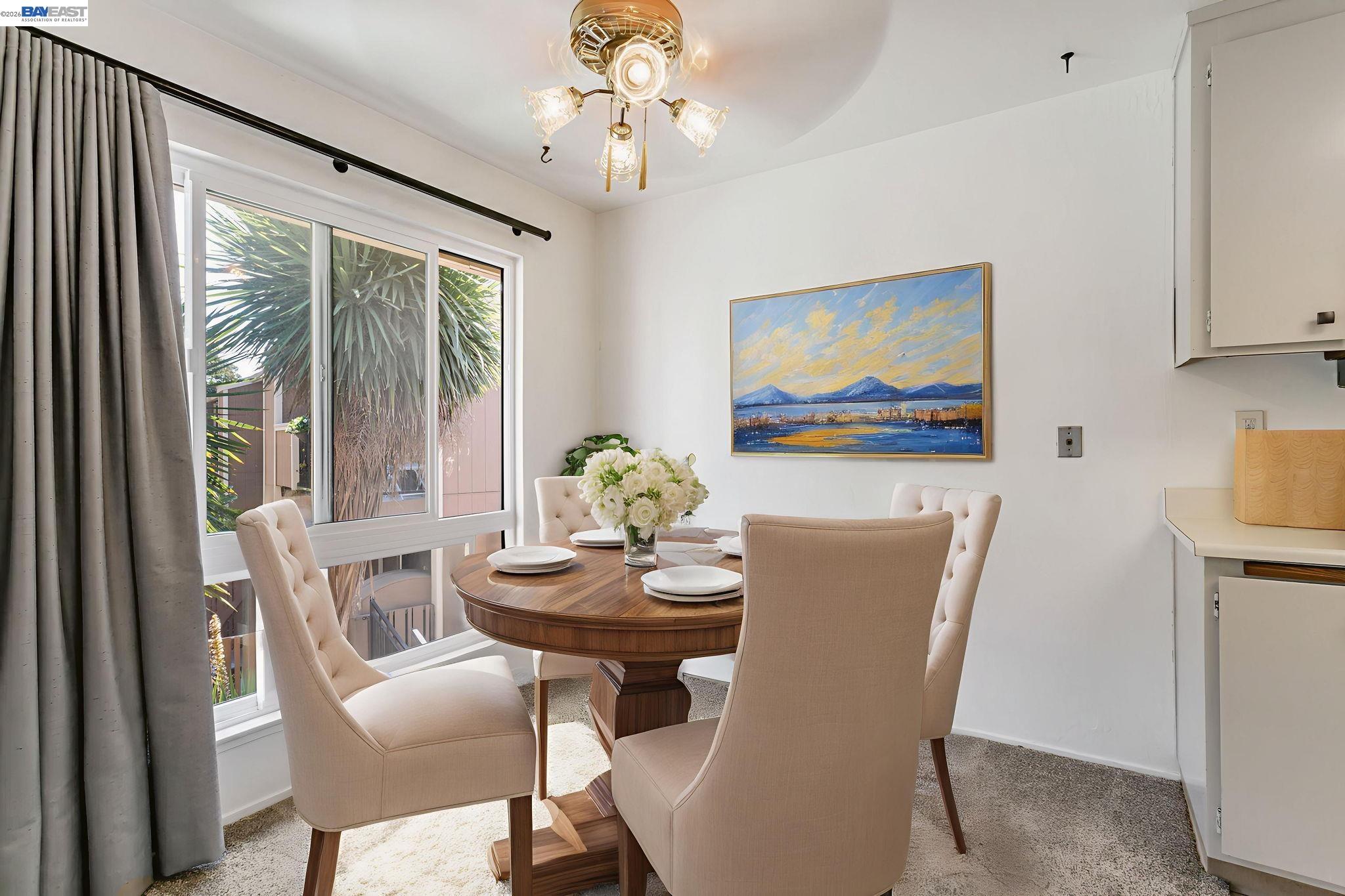 8975 Alcosta Boulevard, Unit 104 San Ramon, CA 94583 - Photo 4 of 42 Bright dining rooms that looks out over the pool garden area. This room is virtually staged.